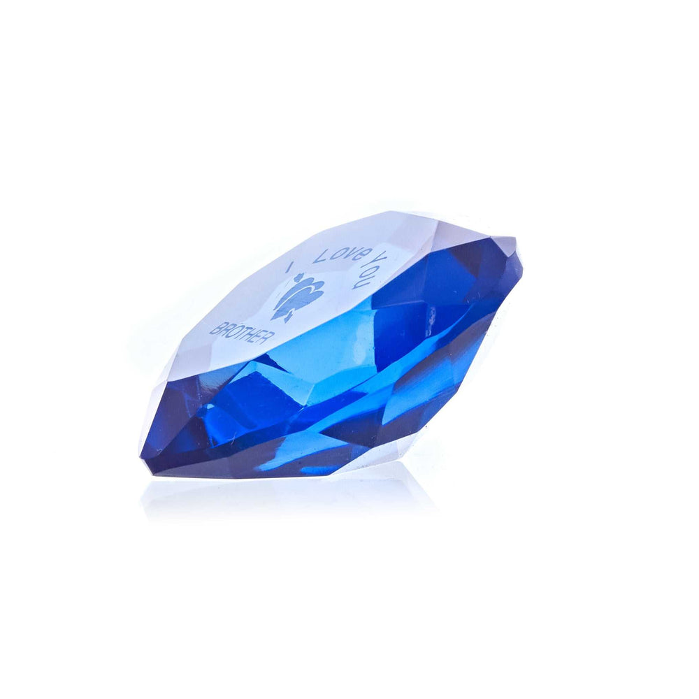 50mm Diamante Azul CORAZÓN + I LOVE BROTHER OKONEKO