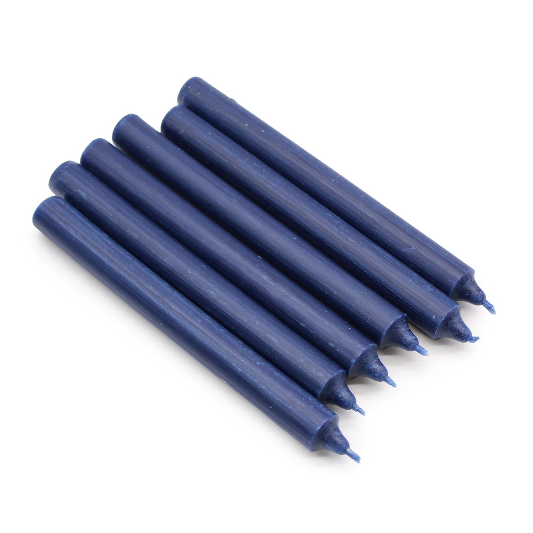 Velas de mesa clásicas un color - Azul marino rústico - Paquete de 10